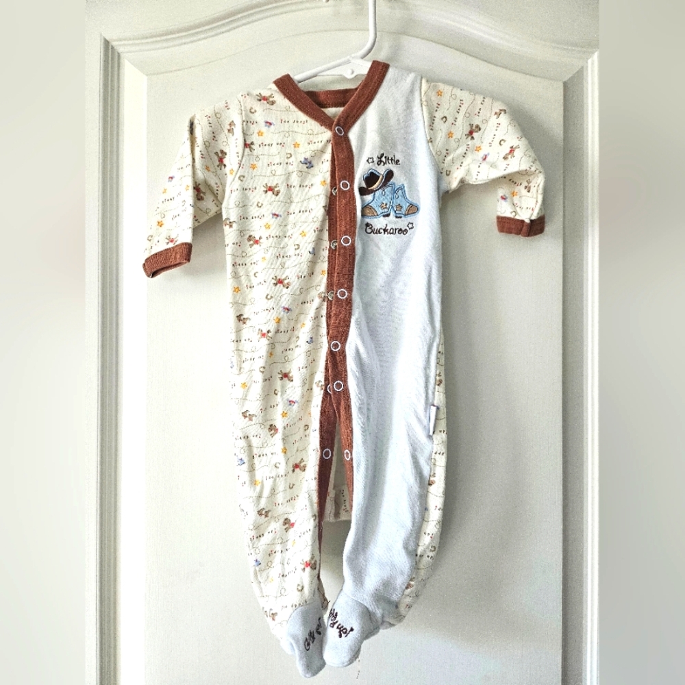 Vitamins Baby Kids One Piece Pajama - Cream and Brown